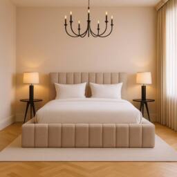 Desire Deco Kingston Modern Upholstered Bed Frame - Double, King, Super King in Beige - Size: Single - thumbnail 2