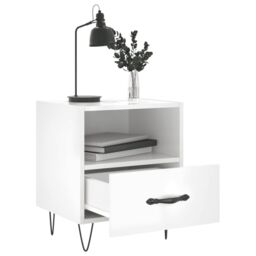Berkfield Home Bedside Cabinets 2 pcs High Gloss White 40x35x47.5 cm Engineered Wood - thumbnail 3