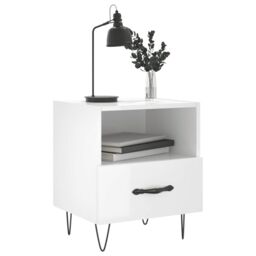 Berkfield Home Bedside Cabinets 2 pcs High Gloss White 40x35x47.5 cm Engineered Wood - thumbnail 4