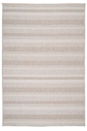 Kukoon Natural Beige Stripped Area Rug Textured Looped Pile in Fawn - Size: 80 cm x 150 cm - thumbnail 1