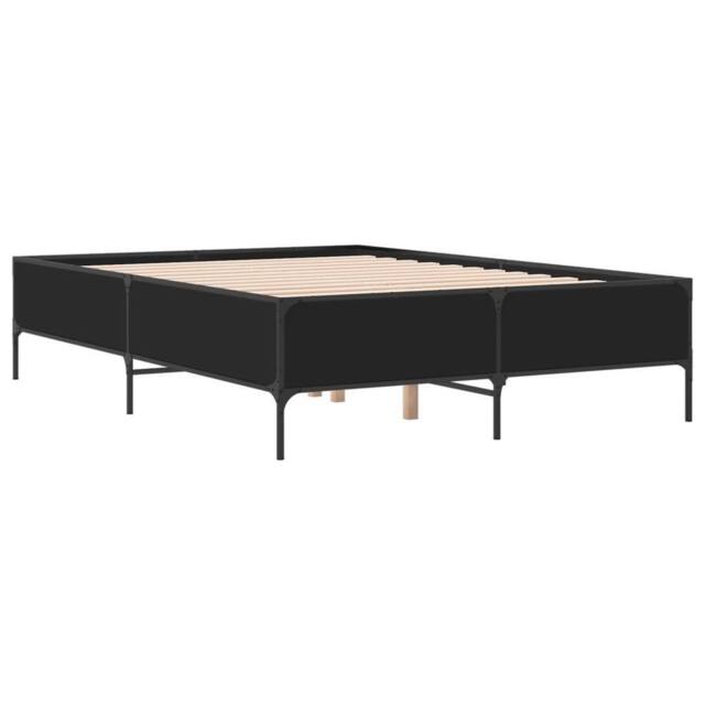 Berkfield Home Durable Bed Frame without Mattress Black 120x200 cm - Size: Small Double - image 1