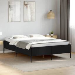 Berkfield Home Durable Bed Frame without Mattress Black 120x200 cm - Size: Small Double - thumbnail 2