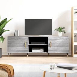 Berkfield Home TV Cabinet Grey Sonoma 150x30x50 cm Engineered Wood - Size: 150 x 30 x 50 cm - thumbnail 1