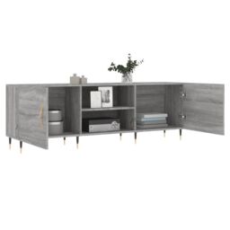 Berkfield Home TV Cabinet Grey Sonoma 150x30x50 cm Engineered Wood - Size: 150 x 30 x 50 cm - thumbnail 4