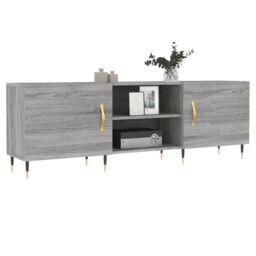 Berkfield Home TV Cabinet Grey Sonoma 150x30x50 cm Engineered Wood - Size: 150 x 30 x 50 cm - thumbnail 3