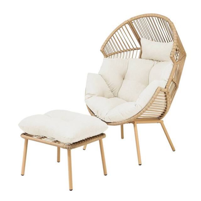 Artemis Home Nestara Standing Egg Chair & Stool in Cream - image 1