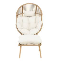 Artemis Home Nestara Standing Egg Chair & Stool in Cream - thumbnail 2
