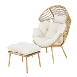Artemis Home Nestara Standing Egg Chair & Stool in Cream