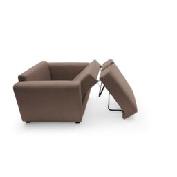 Abakus Direct Olly Linen Single Sofa Bed in Tan Brown - thumbnail 6