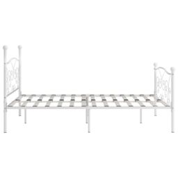 Berkfield Home Bed Frame with Slatted Base White Metal 200x200 cm - thumbnail 4