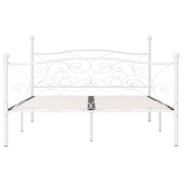 Berkfield Home Bed Frame with Slatted Base White Metal 200x200 cm - thumbnail 3