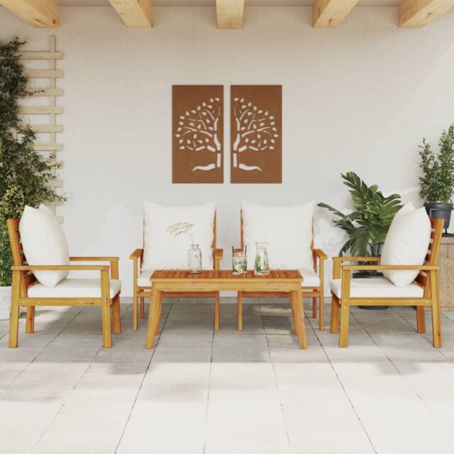 Berkfield Home 5 Piece Garden Lounge Set with Cushions Solid Wood Acacia in Brown - image 1