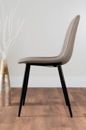 FurnitureboxUK Andria White Marble Effect & Black Leg 6 Seater Dining Table & 6 Corona Faux Leather Chairs in Beige - thumbnail 9