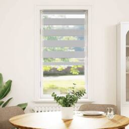 Berkfield Home Elegant Zebra Blind Light Grey 60x150 cm Fabric Width 55.9 cm Pol - thumbnail 3