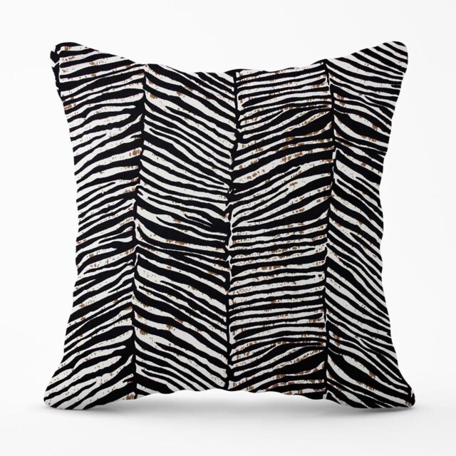 Warren Reed - Designer Zebra Pattern Outdoor Cushion in Black - Size: 45 cm x 45 cm - image 1