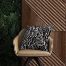 Warren Reed - Designer Zebra Pattern Outdoor Cushion in Black - Size: 45 cm x 45 cm - thumbnail 2