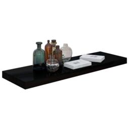 Berkfield Home Durable Floating Wall Shelf High Gloss Black 80x23.5x3.8 cm MDF