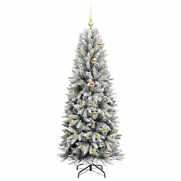Berkfield Home Artificial Christmas Tree with 300 LEDs White 73 x 73 x 180 cm - thumbnail 4