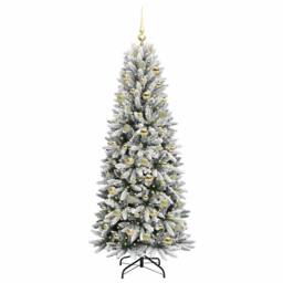 Berkfield Home Artificial Christmas Tree with 300 LEDs White 73 x 73 x 180 cm - thumbnail 3