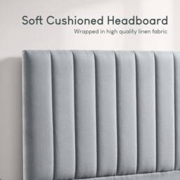 Home Discount Vida Designs Vellaro Ottoman Storage Bed Frame Linen Fabric in Light Grey - Size: King - thumbnail 5