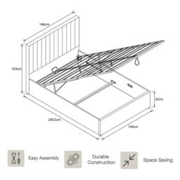 Home Discount Vida Designs Vellaro Ottoman Storage Bed Frame Linen Fabric in Light Grey - Size: King - thumbnail 2