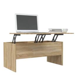 Berkfield Home Coffee Table Sonoma Oak 102x50.5x46.5 cm Engineered Wood in Brown - thumbnail 4