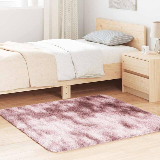 Berkfield Home Shaggy Rug High Pile NAVARRA Dusty Pink 120x120 cm Polyester - Size: Medium - image 1