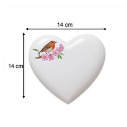 David Fischhoff White Graveside Memorial Heart Robin Ornament Plaque Nephew - thumbnail 2