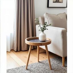 "Hartsmede Handmade Mango Wood Side Table Detachable 16"" Legs Intricate Metal Embossed in Bronze" - thumbnail 4