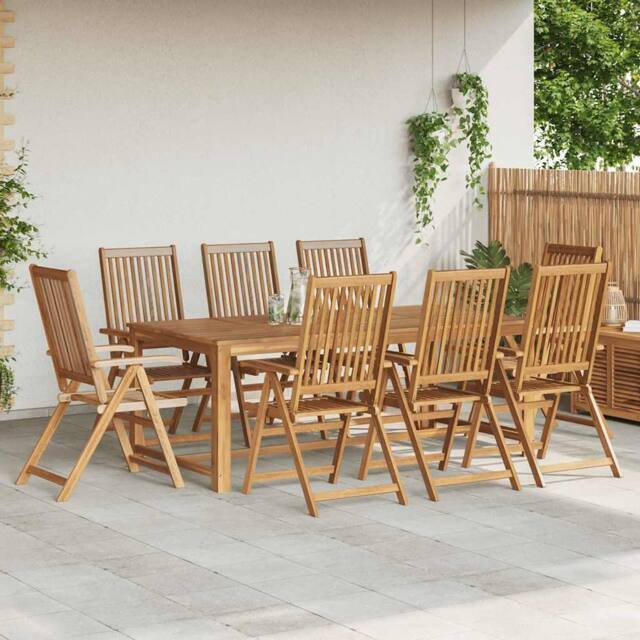 Berkfield Home Folding Garden Chairs 8 pcs Solid Acacia Wood in Brown - image 1