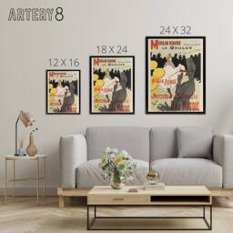 "Artery8 Lautrec Moulin Rouge Advert Paris Framed Canvas Wall Art Print - Size: W24"" x H32""" - thumbnail 4
