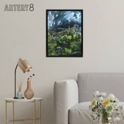"Artery8 El Greco View Of Toledo Spain Framed Canvas Wall Art Print - Size: W12"" x H16""" - thumbnail 3