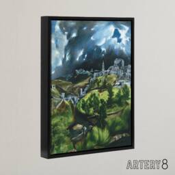 "Artery8 El Greco View Of Toledo Spain Framed Canvas Wall Art Print - Size: W12"" x H16""" - thumbnail 2