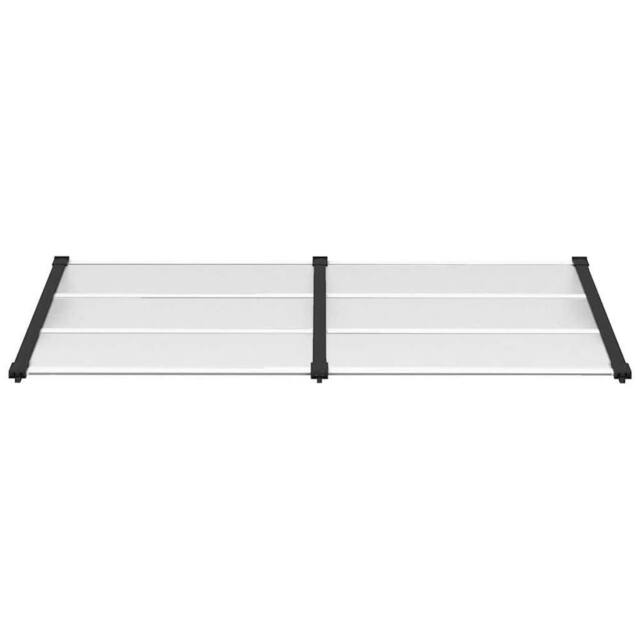 Berkfield Home Durable Door Canopy Black & Transparent 199x90 cm Polycarbonate in Clear - image 1