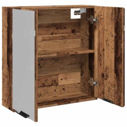 Berkfield Home Bathroom Mirror Cabinet Old Wood 64x20x66.5 cm Engineered Wood in Brown - thumbnail 7