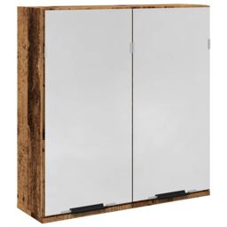 Berkfield Home Bathroom Mirror Cabinet Old Wood 64x20x66.5 cm Engineered Wood in Brown - thumbnail 2