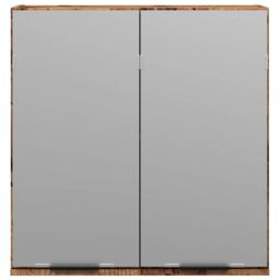 Berkfield Home Bathroom Mirror Cabinet Old Wood 64x20x66.5 cm Engineered Wood in Brown - thumbnail 4