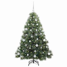 Berkfield Home Artificial Christmas Tree with 150 LEDs Green 150 cm PE & PVC - thumbnail 3