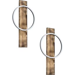 Loops 2 PACK Wall Light Colour Black Brown Rustic Shade White Plastic Bulb LED 1x12W - thumbnail 1