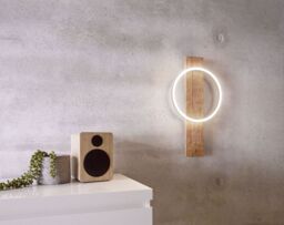 Loops 2 PACK Wall Light Colour Black Brown Rustic Shade White Plastic Bulb LED 1x12W - thumbnail 5