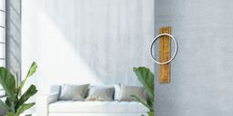Loops 2 PACK Wall Light Colour Black Brown Rustic Shade White Plastic Bulb LED 1x12W - thumbnail 3