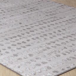 Livabliss Lustro-Modern Grey Off-White Beige Polka Dot Living Dining Bedroom Rug - Size: 160 cm x 220 cm - thumbnail 6