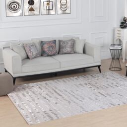 Livabliss Lustro-Modern Grey Off-White Beige Polka Dot Living Dining Bedroom Rug - Size: 160 cm x 220 cm - thumbnail 8