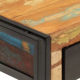 Berkfield Home Console Table 110x30x76 cm Solid Wood Reclaimed in Black - Size: 110 x 30 x 76 cm - thumbnail 4
