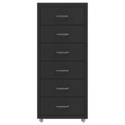 Berkfield Home Mobile File Cabinet Black 28x41x69 cm Metal - Size: 28 x 41 x 69 cm - thumbnail 3