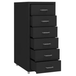 Berkfield Home Mobile File Cabinet Black 28x41x69 cm Metal - Size: 28 x 41 x 69 cm - thumbnail 5