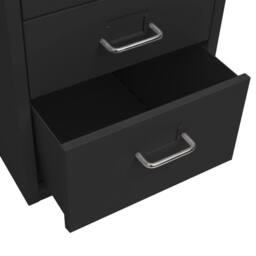 Berkfield Home Mobile File Cabinet Black 28x41x69 cm Metal - Size: 28 x 41 x 69 cm - thumbnail 6