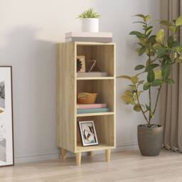 Berkfield Home Sideboard Sonoma Oak 34.5x32.5x90 cm Engineered Wood in Brown - thumbnail 2