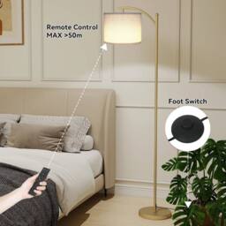 EONLION Floor Lamp Free Standing Light with Bulb Shade in Gold - thumbnail 4