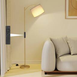 EONLION Floor Lamp Free Standing Light with Bulb Shade in Gold - thumbnail 5